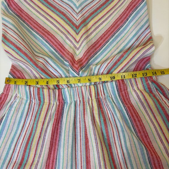 4OUR DREAMERS Striped 80s Kidcore Romper Size Small White Pink Everyday Playsuit - Picture 6 of 10